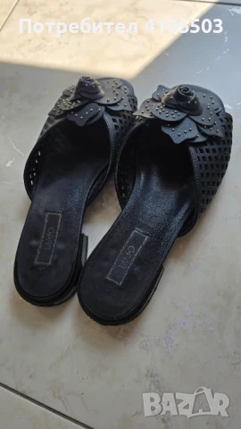 Чехли от еко кожа с ажур Liu Jo, снимка 5 - Чехли - 50662230