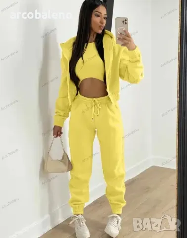 Дамски моден есенно-зимен комплект от три части, 10цвята , снимка 11 - Спортни екипи - 41820355