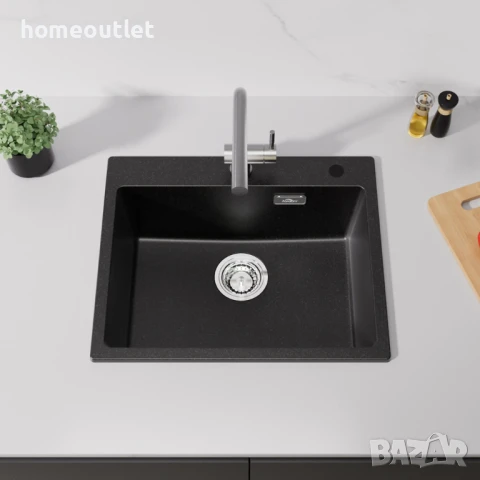 ПРОМОЦИЯ Квадратна мивка Auralum 55 x 45 см AURALUM GRANITE KITCHEN SINK 913258-06-JNC0601, снимка 3 - Други - 50970073