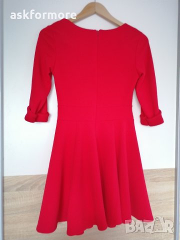 Червена малка рокля, размер С-М, снимка 3 - Рокли - 32913210