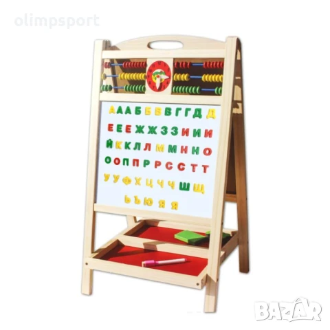Магнитна дъска, 88 см, Двустранна, с 55 букви на кирилица /150860/