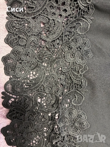 Черна рокля с дантела, снимка 4 - Рокли - 52902671