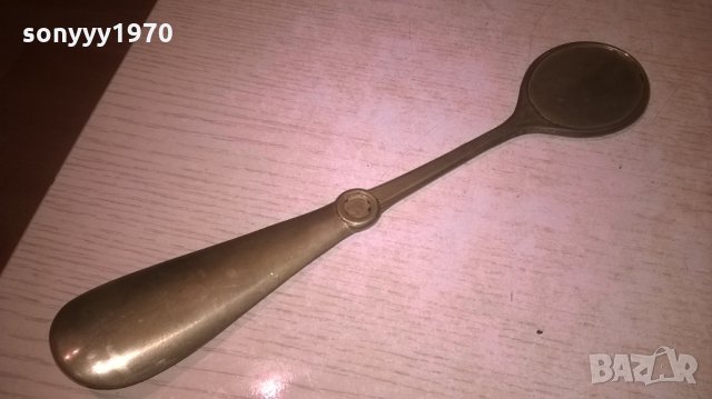 ретро обувалка-мед/месинг-внос швеицария-27х5см, снимка 5 - Колекции - 27099207