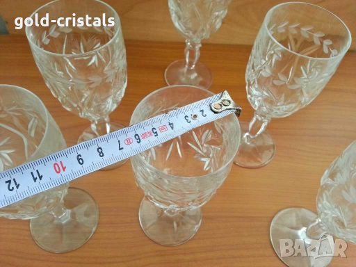  кристални чаши за вино , снимка 5 - Антикварни и старинни предмети - 28429063
