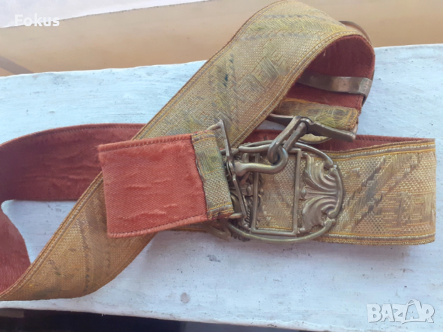 Испански военен сърмен колан тока бронз емайл WW2, снимка 4 - Антикварни и старинни предмети - 53422332