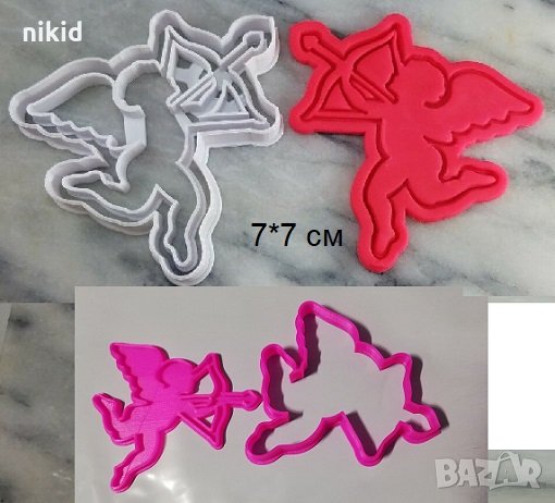 Ангел Купидон Свети Валентин пластмасов резец форма фондан тесто бисквитки
