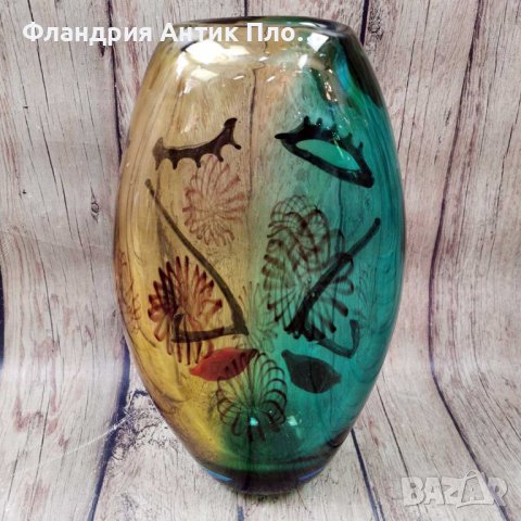 Голяма стъклена ваза - Свързани , снимка 5 - Вази - 43314131