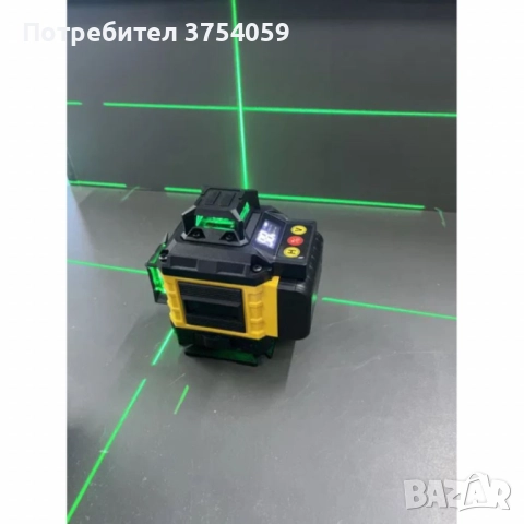 Самонивелиращ Лазерен Нивелир 4D с 16 Линии, Зелен Лазер, Тринога и Куфар, снимка 12 - Измервателни инструменти - 52363704
