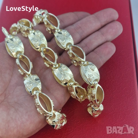 Ланец „Versace Oval Gold“ – 14К позлата