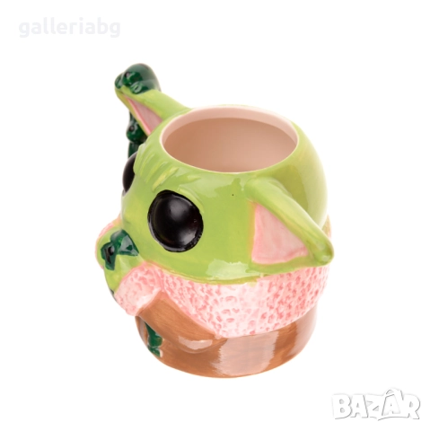Керамична 3D чаша Baby Yoda / Grogu – 200 мл, сувенир за фенове на Star Wars, снимка 3 - Чаши - 52680488