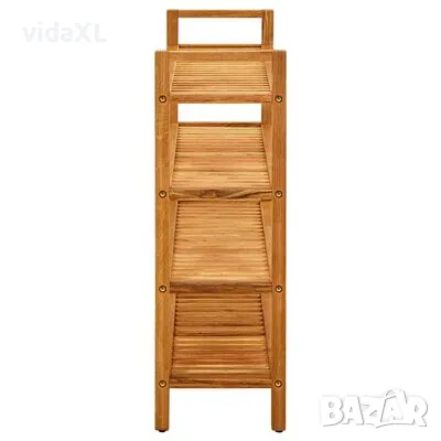 vidaXL Поставка за обувки с 4 рафта, 100x27x80 см, дъбов масив(SKU:331750), снимка 3 - Други - 48813196