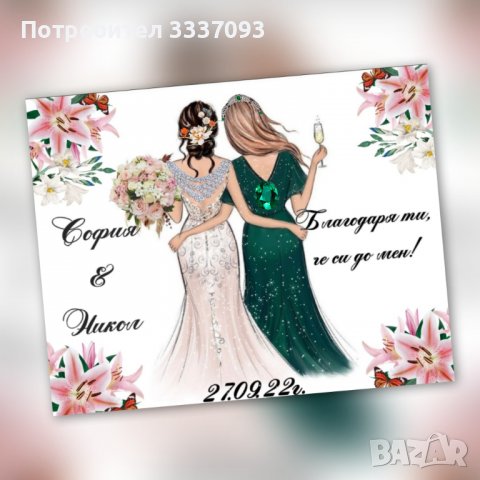 Подарък постер в рамка за кума, снимка 3 - Подаръци за жени - 39812032