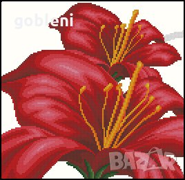 гоблен-триптих "ПРОЛЕТЕН ТРИПТИХ"-Д 46; 3 бр. /15*15/см. 19 цвята; 36лв, снимка 2 - Гоблени - 28587392