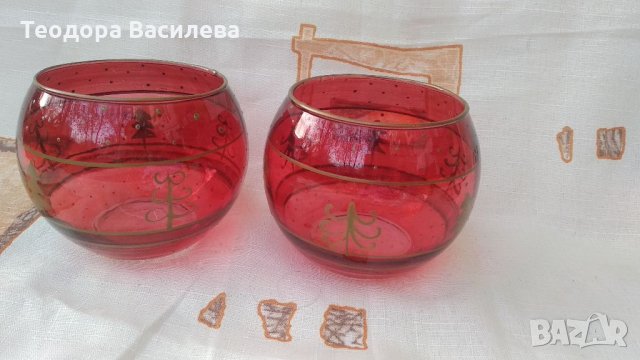 Коледен свещник цветно стъкло