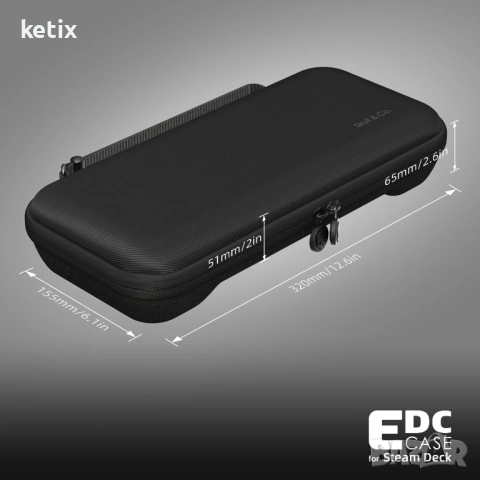 Skull & Co. Every Day Slim калъф за Steam Deck: Защитен калъф за пътуване за GripCase SD - черен, снимка 2 - Аксесоари - 53003878