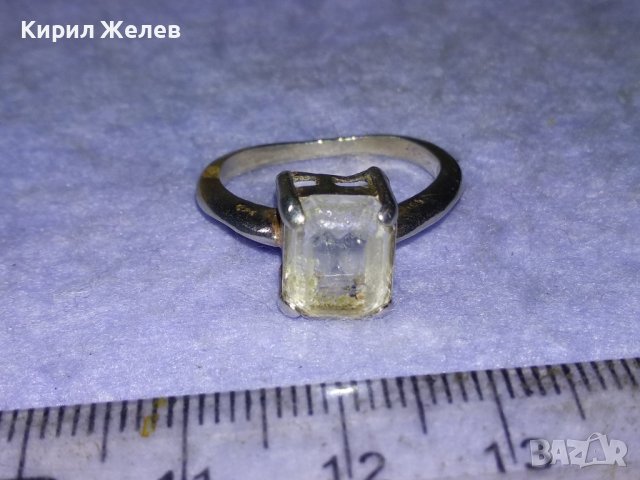 СТАР СРЕБЪРЕН РЕТРО СТИЛ ПРЪСТЕН СРЕБРО 925 с БЯЛА ПОЗЛАТА и ПЛАНИНСКИ КРИСТАЛ 40910, снимка 4 - Пръстени - 43223435