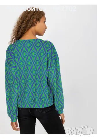 Спортна дамска блуза в зелен цвят 8188.50, снимка 2 - Блузи с дълъг ръкав и пуловери - 48119295