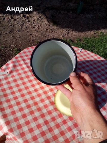 Стара Емайлирана тенджера #6, снимка 4 - Антикварни и старинни предмети - 29041411