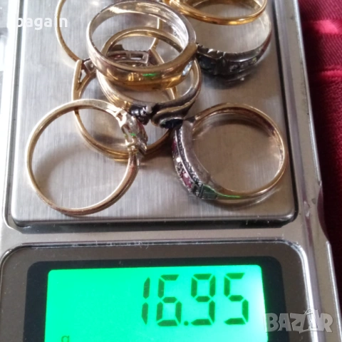 Сребърни пръстени с рубини, сапфири, аквамарин и позлата., снимка 8 - Пръстени - 53503117