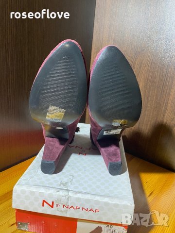Naf Naf нови дамски велурени обувки с кутия, снимка 5 - Дамски елегантни обувки - 39439210