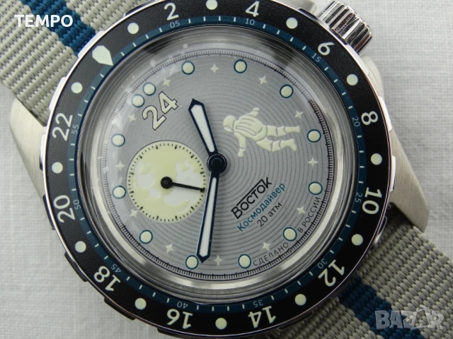ВОСТОК АМФИБИЯ АВТОМАТИЧЕН ref: 14039Б - “КОСМОДАЙВЕР” - “LUNA DUDE” 2 - 24 ЧАСА - ЛИМИТИРАН 2000 бр, снимка 7 - Мъжки - 51304500