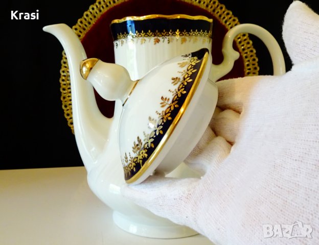 Кана баварски порцелан,злато,кобалт, снимка 5 - Антикварни и старинни предмети - 38407432