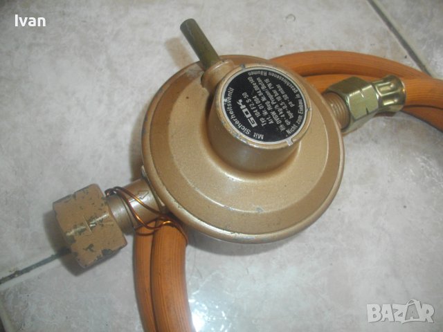 4 kg/h-10 bar-Газов Редуцир Вентил-GOK-Високо Налягане-НОВ-с Маркуч-Немски-50 mbar-Голям-Бронзов, снимка 4 - Други инструменти - 43116286