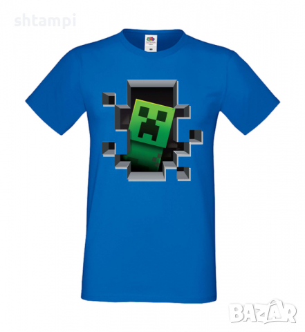 Мъжка тениска Creeper Face 4,Minecraft,Игра,Забавление,подарък,Изненада,Рожден Ден., снимка 4 - Тениски - 36492807