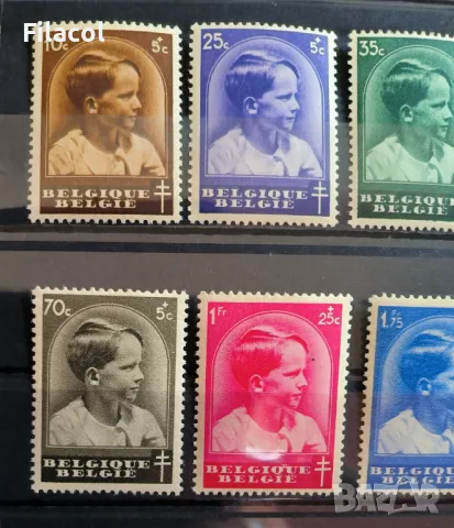 Белгия 1936 г. Борбата срещу туберкулозата пълна серия MNH, снимка 2 - Филателия - 50195742