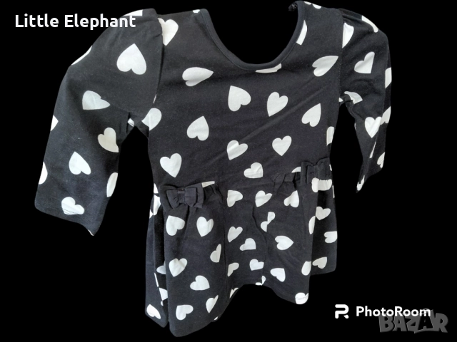 Рокличка за 18-24 мес мом мом на бели сърца и панделки,Англия/нова