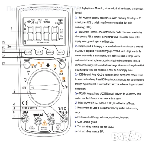 Универсален цифров мултимер, снимка 7 - Друга електроника - 52888352