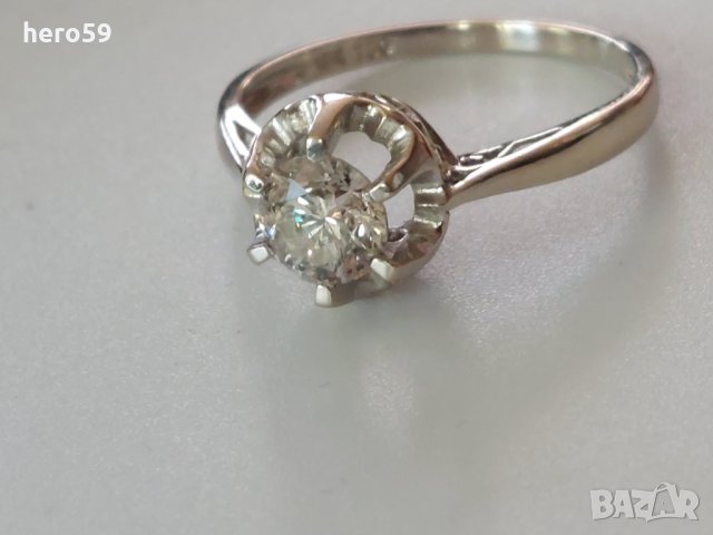 Златен 750 проба дамски пръстен с брилянт 0.9 карата диамант, снимка 16 - Пръстени - 35474173