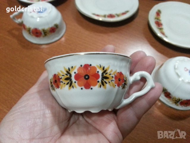 Стар български порцелан чашки за кафе барок , снимка 3 - Антикварни и старинни предмети - 42963030