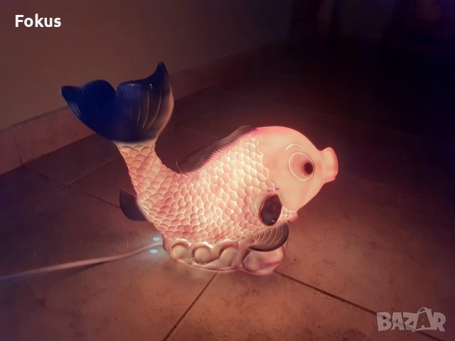 Уникална немска винтич каучукова лампа риба за детска стая, снимка 3 - Антикварни и старинни предмети - 53282204