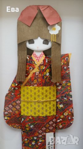Традиционна Японска кимоно кукла Shinri (shiogami) нингьо, снимка 4 - Картини - 32854086
