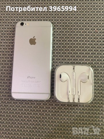 Iphone 6 silver 87 % батерия+ ipods apple слушалки, снимка 1 - Apple iPhone - 44064235