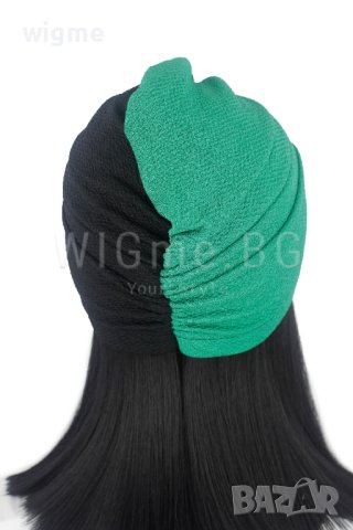 Тюрбан - туист за коса в черно и зелено, снимка 3 - Аксесоари за коса - 40510994