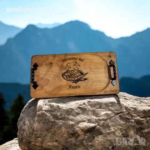 Гравирани плата за мезета от орех, снимка 4 - Прибори за хранене, готвене и сервиране - 47844893