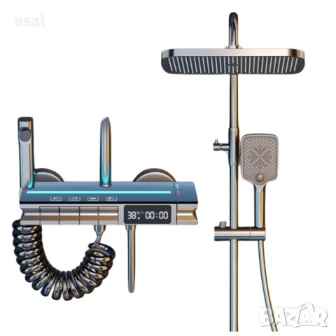 Модерен интелигентен термостатен душ за баня с дисплей и LED подсветка