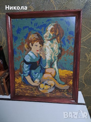 Гоблен,,Горещата"53/43см, снимка 3 - Гоблени - 43298320