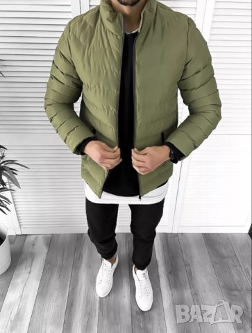 Мъжко Есенно-Зимно яке Фабрегас Зелено, снимка 2 - Якета - 43144872