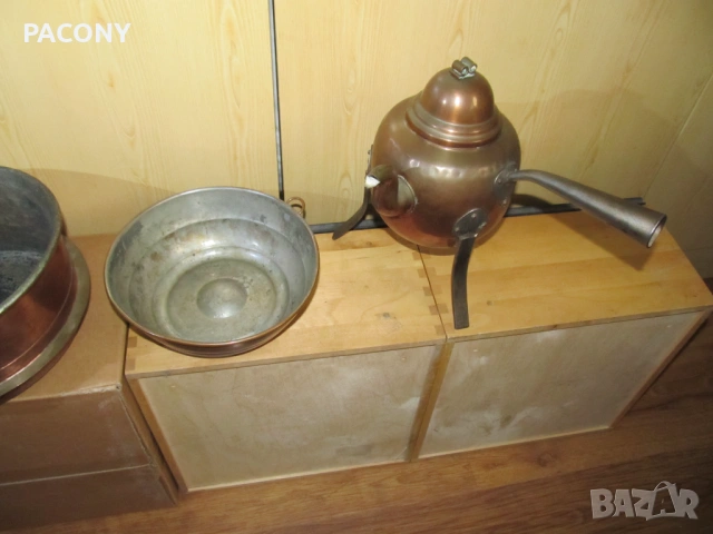 Медни съдове - тигани,купа,чайник, снимка 4 - Прибори за хранене, готвене и сервиране - 48843003