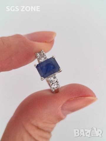 Сребърен Пръстен със Смарагд , снимка 10 - Пръстени - 51510300