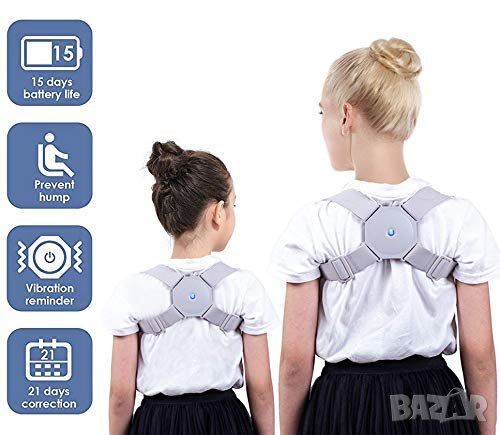 Интелигентен коректор на стойката на гърба и раменете, Сензор за движение с вибрации, USB зареждане,, снимка 6 - Ортези и протези - 39132246