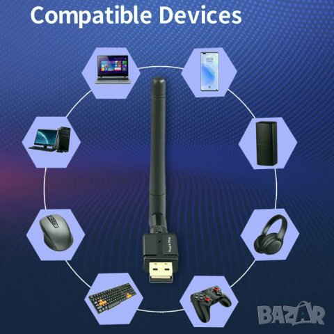 USB Адаптер Bluetooth 5.3 – до 100м, снимка 7 - Мрежови адаптери - 44109592