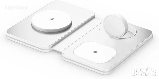 Сгъваема безжична зарядна станция, 3 в 1 съвместима с iPhone, iWatch и AirPods