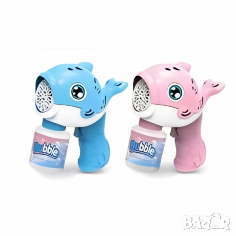 Детски балонен пистолет Dolphin Bubble Gun – С музика и светлини, снимка 6 - Други - 52040652