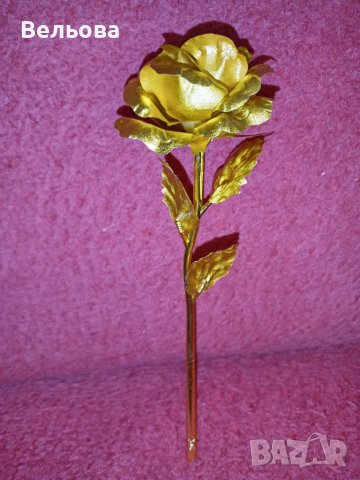 Вечна роза със златно покритие, снимка 2 - Други стоки за дома - 37687340