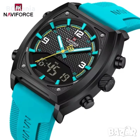 Страхотен мъжки часовник 9242с1 син електрик силиконова каишка, снимка 2 - Мъжки - 53063060