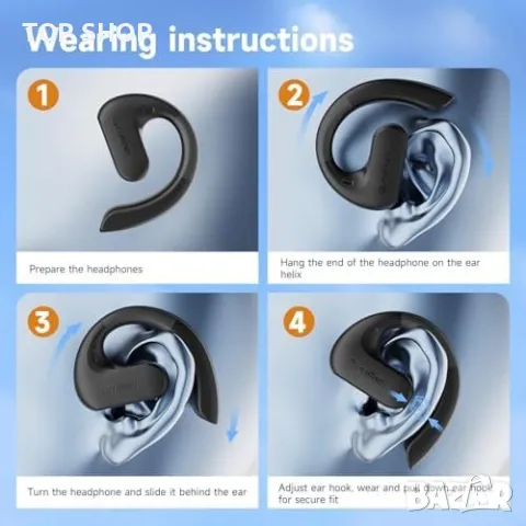 Нови Водоустойчиви Спортни Слушалки OpenRock S с TubeBass Технология, снимка 6 - Bluetooth слушалки - 49451045